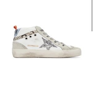 Golden Goose White & Grey Mid Star Classic Sneakers